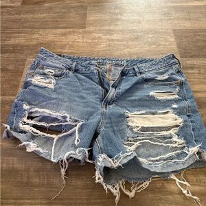 American Eagle Outfitters Ripped Blue Jean Shorts